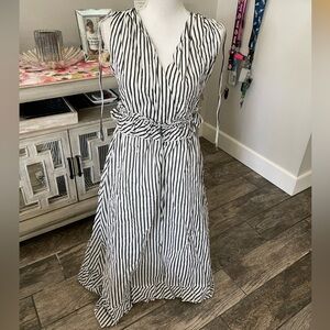 Robert Rodriguez Mariel Womens Striped Midi Dress New With Tags Authentic